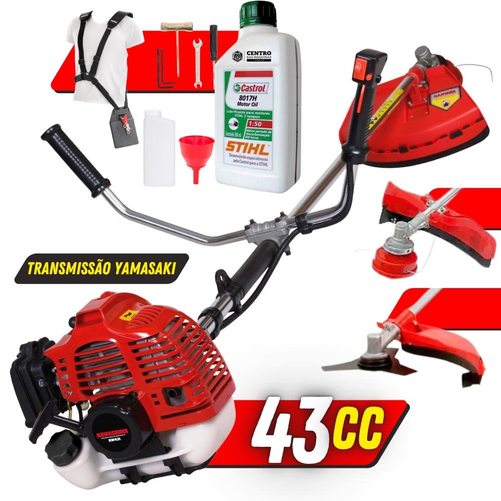 Roçadeira Alta Performance com Óleo Stihl Kw43-l Kawashima Á Gasolina 2t 43cc 1,7hp - 2