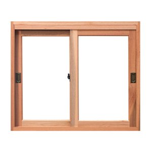Janela de Madeira Vitro de Correr Panorâmico 2 Folhas Móveis Reto de Eucalipto Esel -1.50(L)X1.20(A)