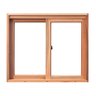 Janela de Madeira Vitro de Correr Panorâmico 2 Folhas Móveis Reto de Eucalipto Esel -1.50(L)X1.20(A) - 2