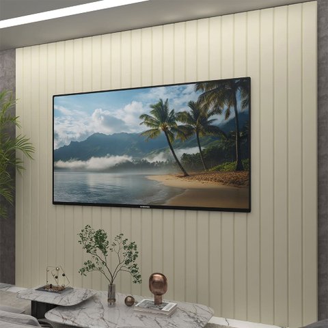 Painel para TV Ripado Majestade 230 Off White - Gelius