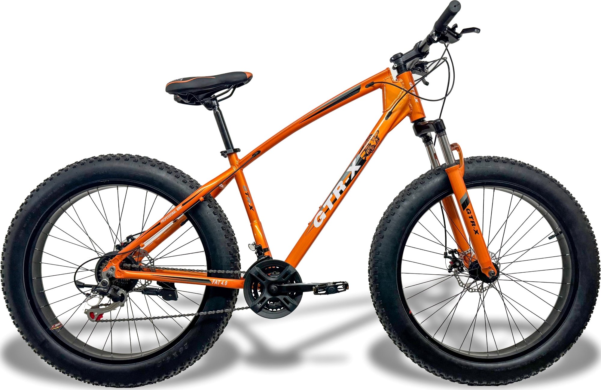 Bicicleta Fat Bike Gtr-x Aro 26 Freios Disco Alumínio Shimano Quadro 19 Laranja