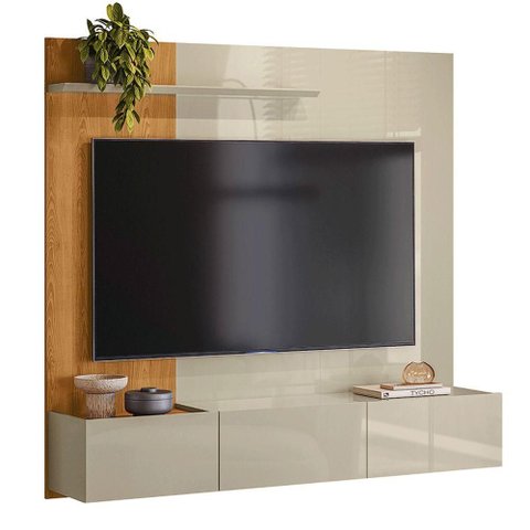 Painel para TV Astral 65" 153,5cm MDP com 3 Portas Amadeirado Madetec Móveis
