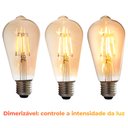 Ver imagem 2 de Kit 3 Lâmpada Filamento de Led Poptem St64 4w 220v 14cm Decorativa Transparente