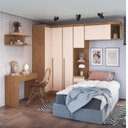 Ver imagem 1 de Guarda-Roupa Modulado 6 Peças Infinity Rosa/Cedro/Blush