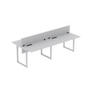 Ver imagem 5 de Plataforma Dupla Escrivaninha Tub Corporativa Light 4 Lugares 220cm Industrial Cinza
