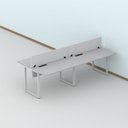 Ver imagem 6 de Plataforma Dupla Escrivaninha Tub Corporativa Light 4 Lugares 220cm Industrial Cinza