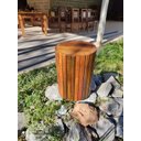 Ver imagem 2 de banco ripado colorido produzido em madeira maciça de demolição