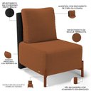 Ver mais imagens de Poltrona Decorativa Sala de Estar Living Hungria L02 Couríssimo Preto Bouclê Terracota
