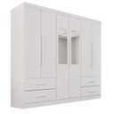Ver imagem 2 de Guarda-Roupa Casal com Espelho 6 Portas 4 Gavetas Texas Premium Branco