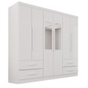 Ver imagem 3 de Guarda-Roupa Casal com Espelho 6 Portas 4 Gavetas Texas Premium Branco