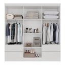 Ver imagem 4 de Guarda-Roupa Casal com Espelho 6 Portas 4 Gavetas Texas Premium Branco