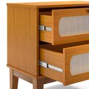 Ver imagem 6 de Mesa de Cabeceira Santorini Estilo Retrô 2 Gavetas 60cm MDF Pés em Madeira Maciça