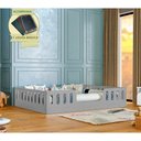 Ver imagem 2 de Cama Casal Montessoriana Infantil Helo Cinza Acompanha Lousa Magica