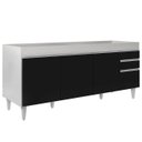 Ver imagem 2 de Balcão Gabinete para Pia 180cm sem Tampo Dallas Branco/preto - Lumil
