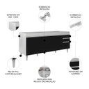 Ver imagem 3 de Balcão Gabinete para Pia 180cm sem Tampo Dallas Branco/preto - Lumil