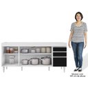 Ver imagem 7 de Balcão Gabinete para Pia 180cm sem Tampo Dallas Branco/preto - Lumil