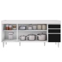 Ver imagem 3 de Balcão Gabinete para Pia 180cm sem Tampo Dallas Branco/preto - Lumil