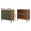 Ver imagem 3 de Módulo Cozinha Mgm Divina Balcão P/ Cooktop C/ 2 Portas 80cm Freijo/off White-mgm