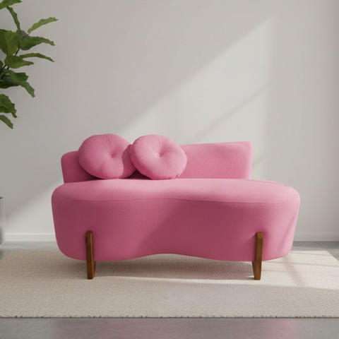 Namoradeira Sofá Feijão Lounge 120cm Orgânica Suede Rosa