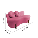 Ver mais imagens de Namoradeira Sofá Feijão Lounge 120cm Orgânica Suede Rosa
