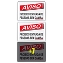 Ver imagem 1 de Combo 10 Placas de Sinalização Aviso Proibido Entrada de Pessoas sem Camisa 30x20 Acesso - P-37 F9e