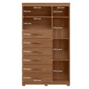 Ver imagem 5 de Guarda Roupa Casal 8 Portas 4 Gavetas Master New com Pés e Cômoda Marabá com Pés Jatobá Acetinado -