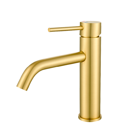 Torneira Misturador Monocomando Água Quente e Fria Bica Baixa para Banheiro -dourado Escovado Dp6201