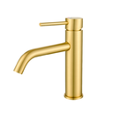 Ver imagem 1 de Torneira Misturador Monocomando Água Quente e Fria Bica Baixa para Banheiro -dourado Escovado Dp6201