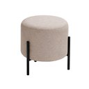 Ver imagem 2 de Puff Luxor Redondo em Linho Pés de Ferro Design Minimalista para Sala Moderna Premium - Bege Claro