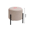 Ver imagem 4 de Puff Luxor Redondo em Linho Pés de Ferro Design Minimalista para Sala Moderna Premium - Bege Claro