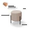 Ver imagem 3 de Puff Banqueta Redonda em Linho com Base de Ferro – Luxo e Conforto