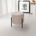 Ver imagem 2 de Puff Banqueta Redonda em Linho com Base de Ferro – Luxo e Conforto