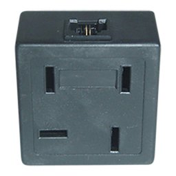 Plug Adaptador Duplo Fone- Fax- Modem Preto - 1