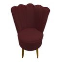 Ver imagem 2 de Cadeira Poltrona Decorativa Pétala Veludo Premium Pés Retrô Palito Sala e Quarto Marsala