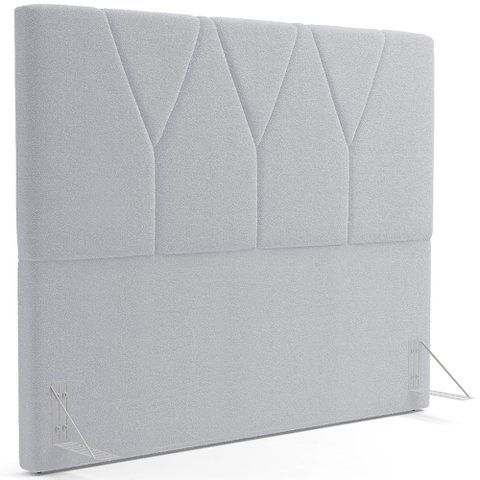 Cabeceira Cama Box Quenn 160 Cm Aurora W01 Bouclê Cinza - Lyam Decor