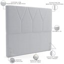 Ver imagem 3 de Cabeceira Cama Box Quenn 160 cm Aurora W01 Bouclê Cinza - Lyam Decor