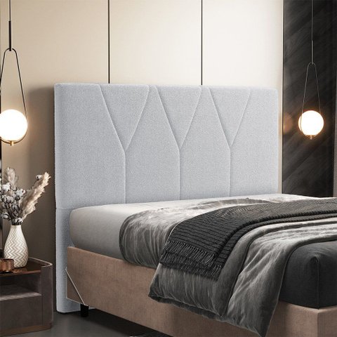 Cabeceira Cama Box Quenn 160 cm Aurora W01 Bouclê Cinza - Lyam Decor