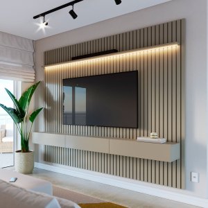 Home Ripado Flow 2.8 Led Gianduia com Off White - Imcal Móveis