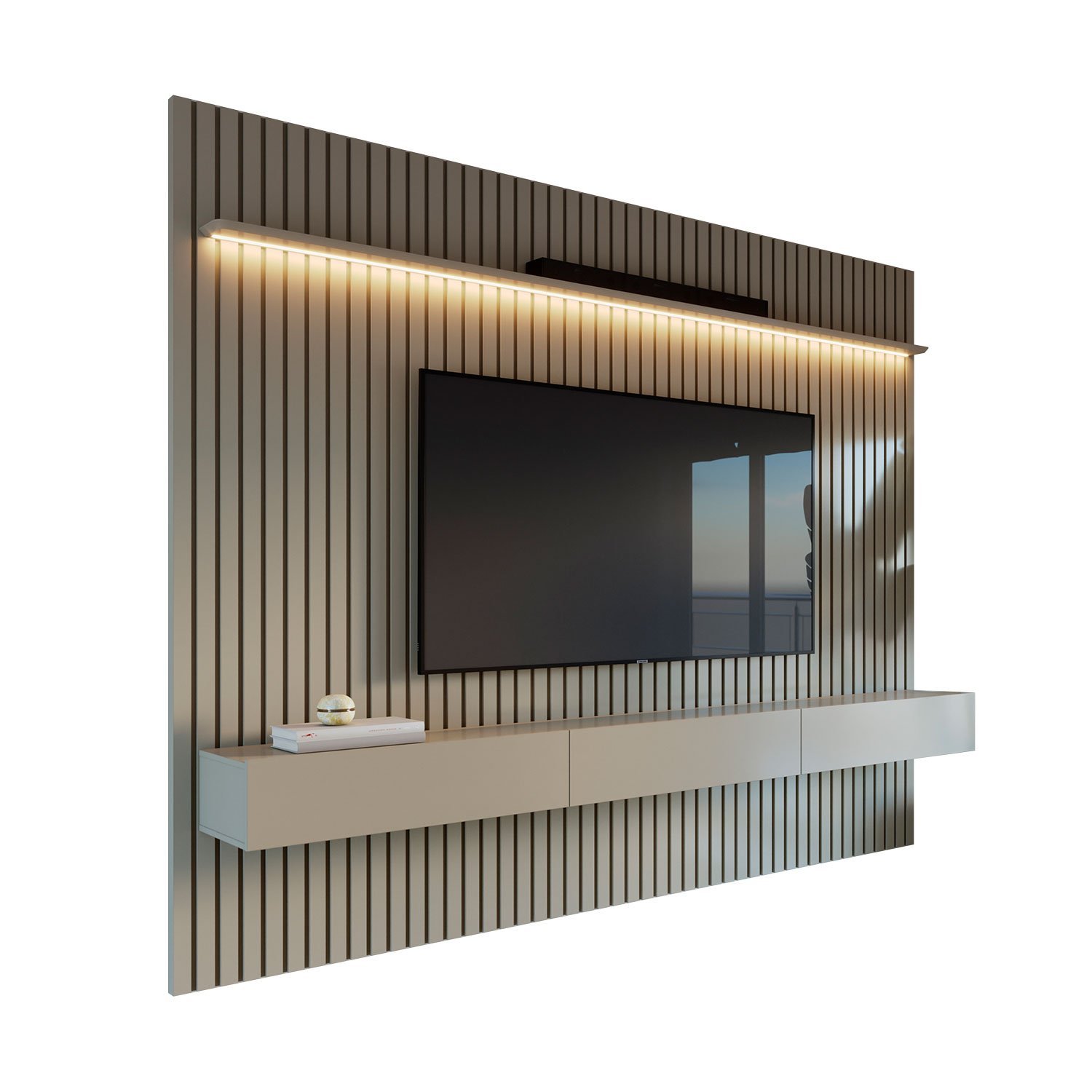 Home Ripado Flow 2.8 LED Gianduia com Off White - Imcal Móveis - 2