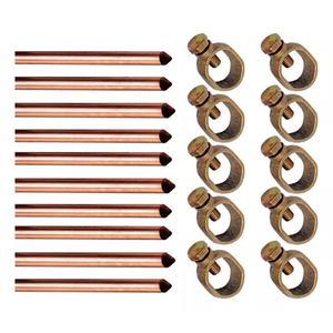 Kit 10 Haste Aterramento Cobreada 5/8 X 2,4mts + 10conector