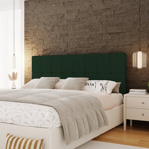 Cabeceira King 192cm Bouclé Estofada Design Moderno para Quarto Linea