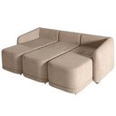Ver imagem 6 de Sofá Cama Casal para Sala 306cm Polska K04 Veludo Bege - Mpozenato