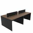 Ver imagem 1 de Estação de Trabalho 4 Lugares 140x60 Mesa para Escritório Netmobil - Nogal/Preto
