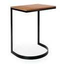 Ver imagem 1 de Mesa com Tampo de Madeira de 50cm X 40cm (67cm) de Altura em Ferro Pintado de Preto Fosco Stainless