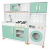 Cozinha Infantil Grande com Lavadora de Brinquedo - Verde Claro - 1