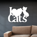 Ver imagem 2 de Escultura de Parede I Love Cats em MDF
