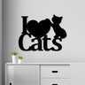 Escultura de Parede I Love Cats em MDF - 1