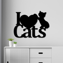 Ver imagem 1 de Escultura de Parede I Love Cats em MDF