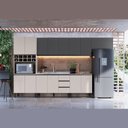 Ver imagem 2 de Cozinha Modulada Completa Araucária Quiditá 7 Peças Branco Grafite