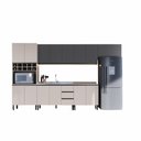 Ver imagem 1 de Cozinha Modulada Completa Araucária Quiditá 7 Peças Branco Grafite